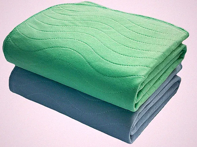 2 PCS Soft Mattress Protector 18x24" Absorbent Washable Bed Pads Green Blue