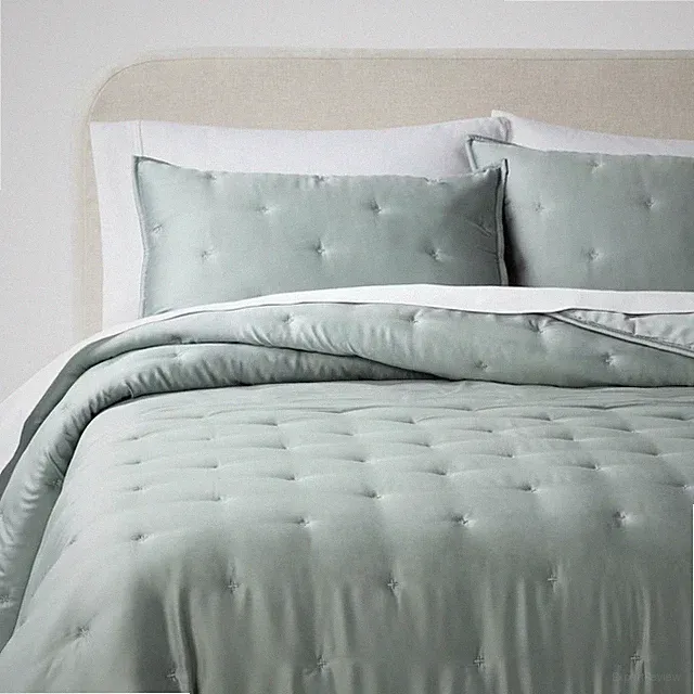 3pc Full/Queen TENCEL Comforter and Sham Set Light Teal Green - Threshold