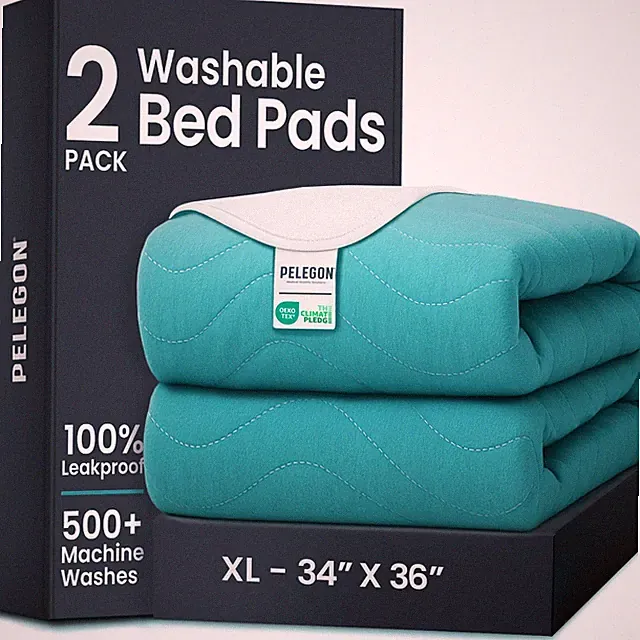 Bed Pads Washable Waterproof 34" X 36" (Pack of 2) - Incontinence Bed Pads for A