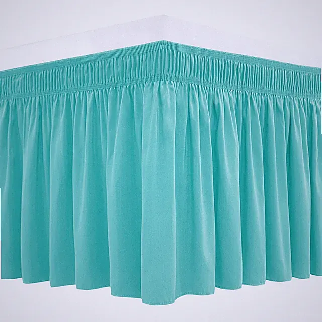 Biscaynebay Wrap Around Bed Skirts for King Cal King Beds 17 Long Drop, Aqua...