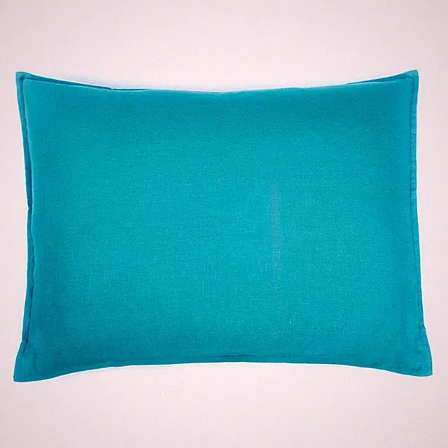 Teal Cotton Collen 20" x 36" King Sham By Quiltbay